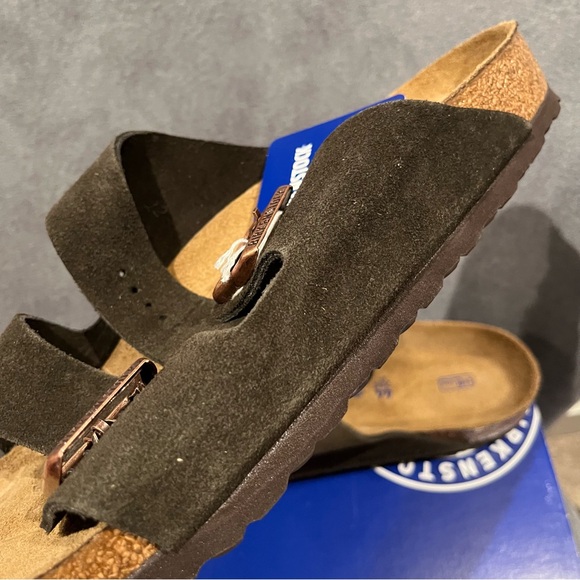 Birkenstock Arizona Men’s Sandals Soft Footbed Mocha Suede Leather Size 11 US - Picture 6 of 14